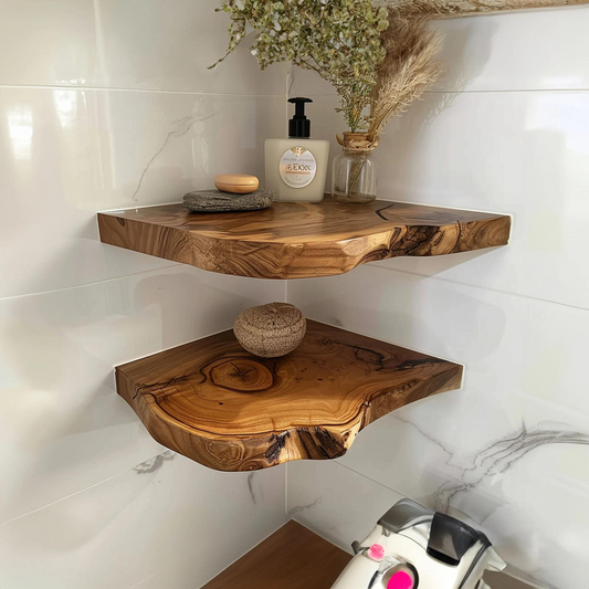 Wamoul Floating Corner Wall Shelves