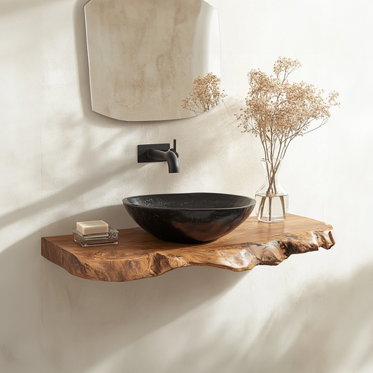 Wamoul Handmade Live Edge Bathroom Vanity Shelf