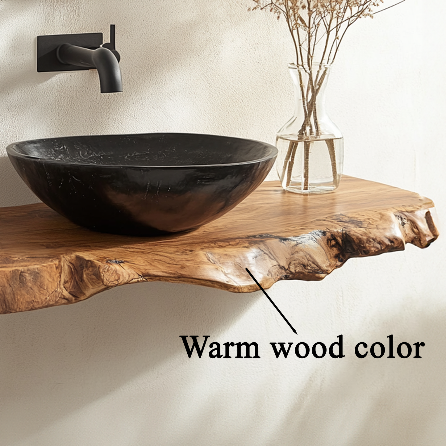 Wamoul Handmade Live Edge Bathroom Vanity Shelf