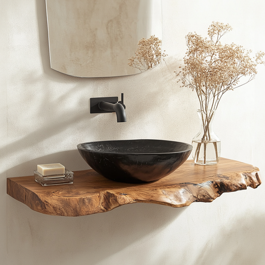 Wamoul Handmade Live Edge Bathroom Vanity Shelf