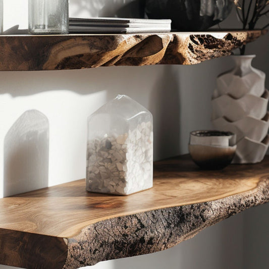 Wamoul Floating Wall Shelf Live Edge Shelf Decor