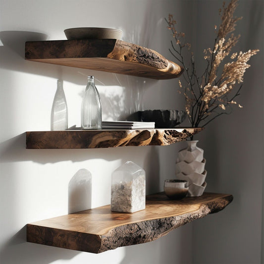 Wamoul Floating Wall Shelf Live Edge Shelf Decor