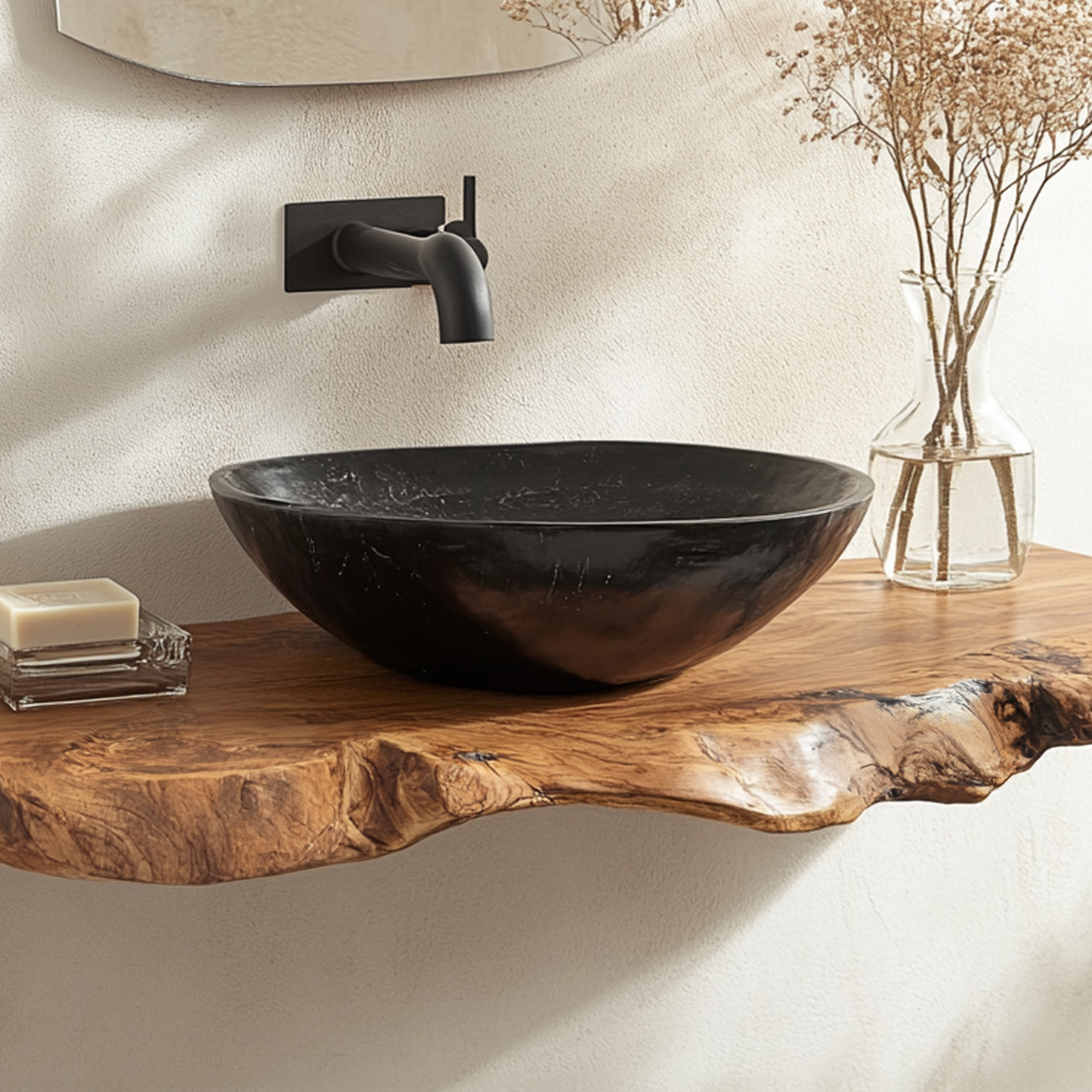 Wamoul Handmade Live Edge Bathroom Vanity Shelf